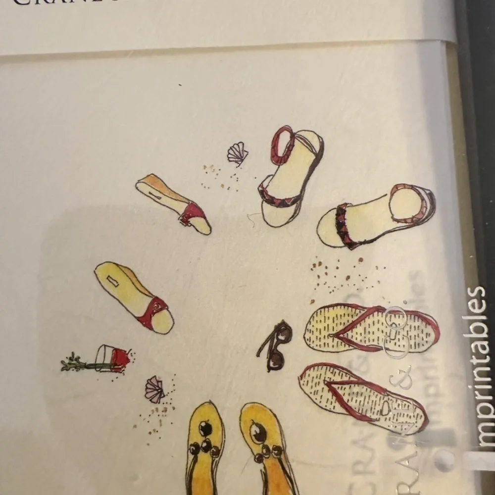 Crane & Co. Beach Shoes Printed Note Cards and Envelopes 2 Sets of 10 - NWT